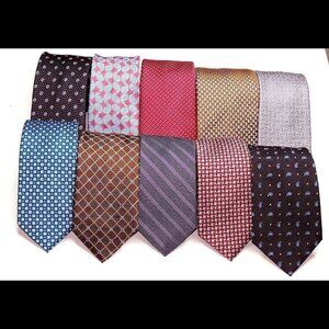Lot Of 10 Ties, All Silk, All Name Brands, All Pristine Condition.ONE LOW PRICE